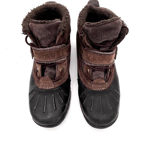 Timberland Mallard Boots Women Sz 6 Dark Brown Mid Bungee with Strap and Buckle - Picture 4 of 9